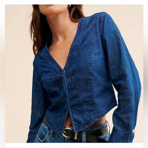 Free People Caroline Denim Top